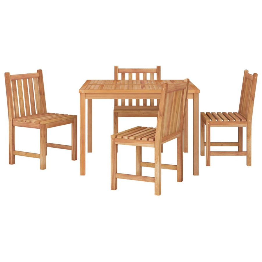 5-Delige Tuinset Massief Teakhout 110 cm tafellengte 4x stoel + Tafel