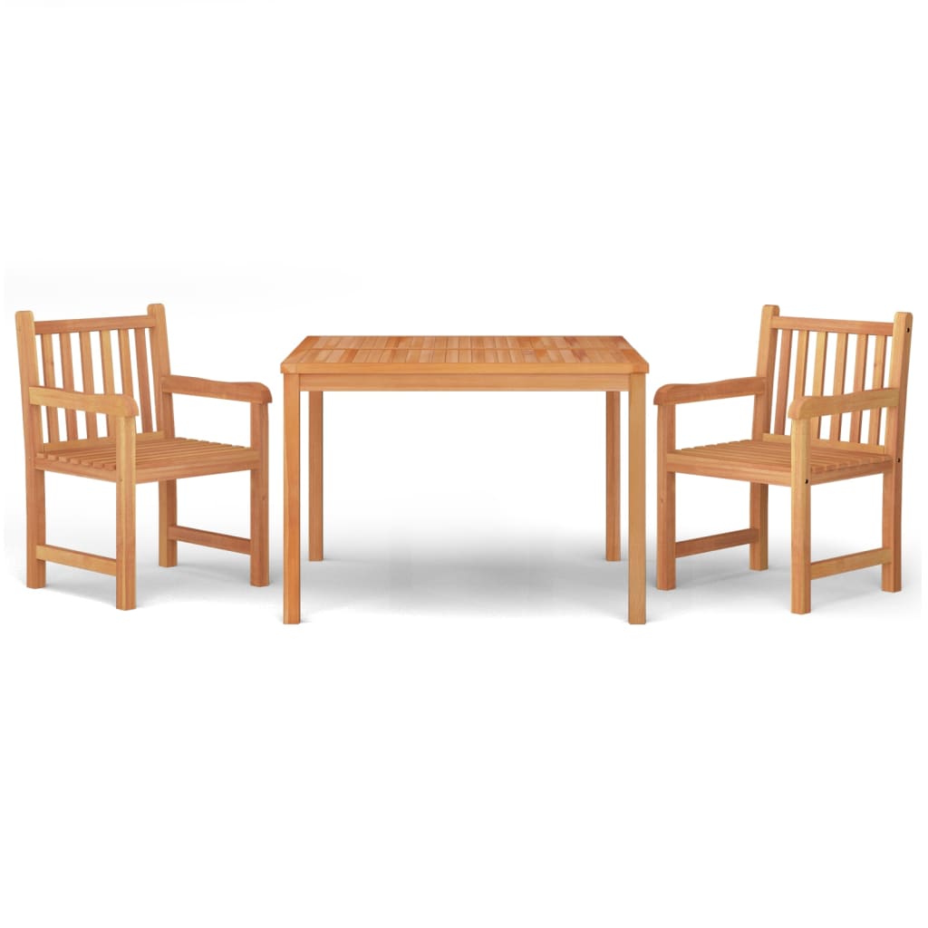3-Delige Tuinset Massief Teakhout 110 cm tafellengte 2x Fauteuil + Tafel