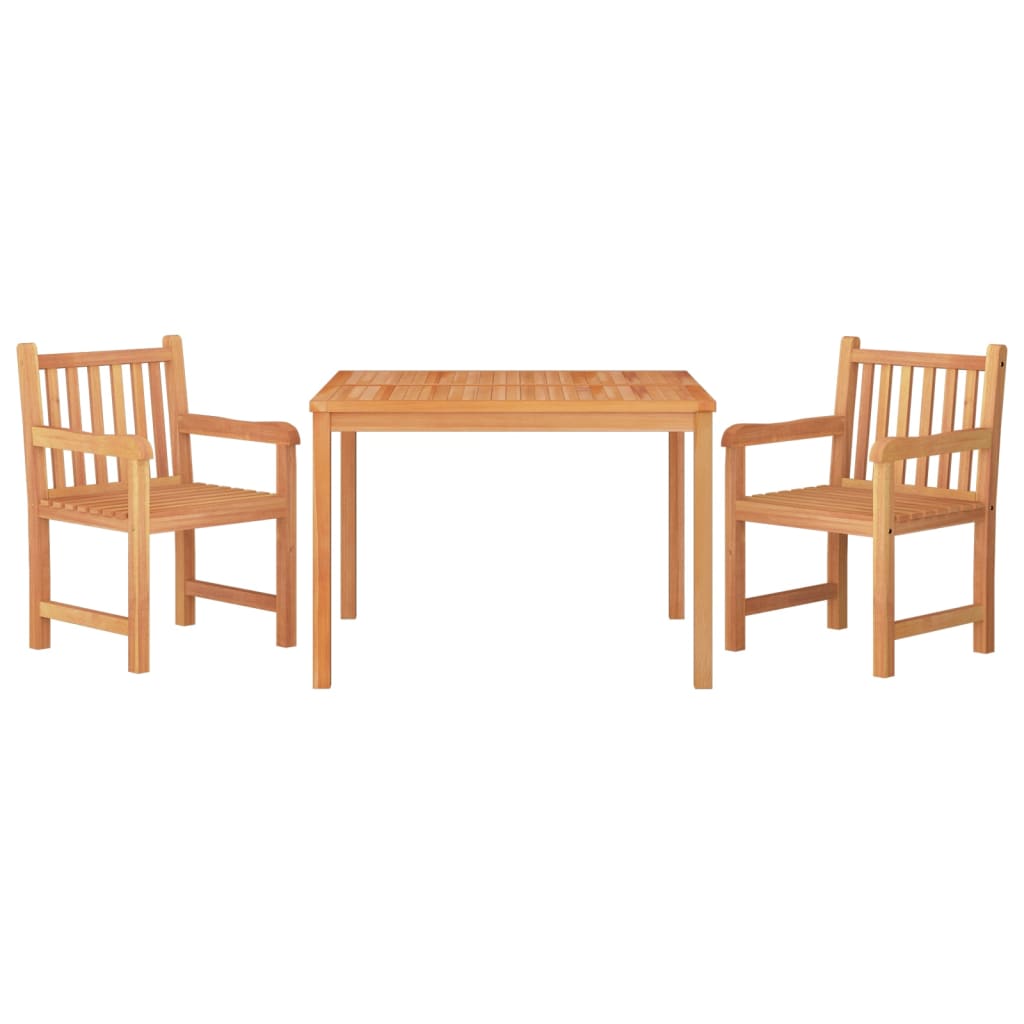 3-Delige Tuinset Massief Teakhout 110 cm tafellengte 2x Fauteuil + Tafel
