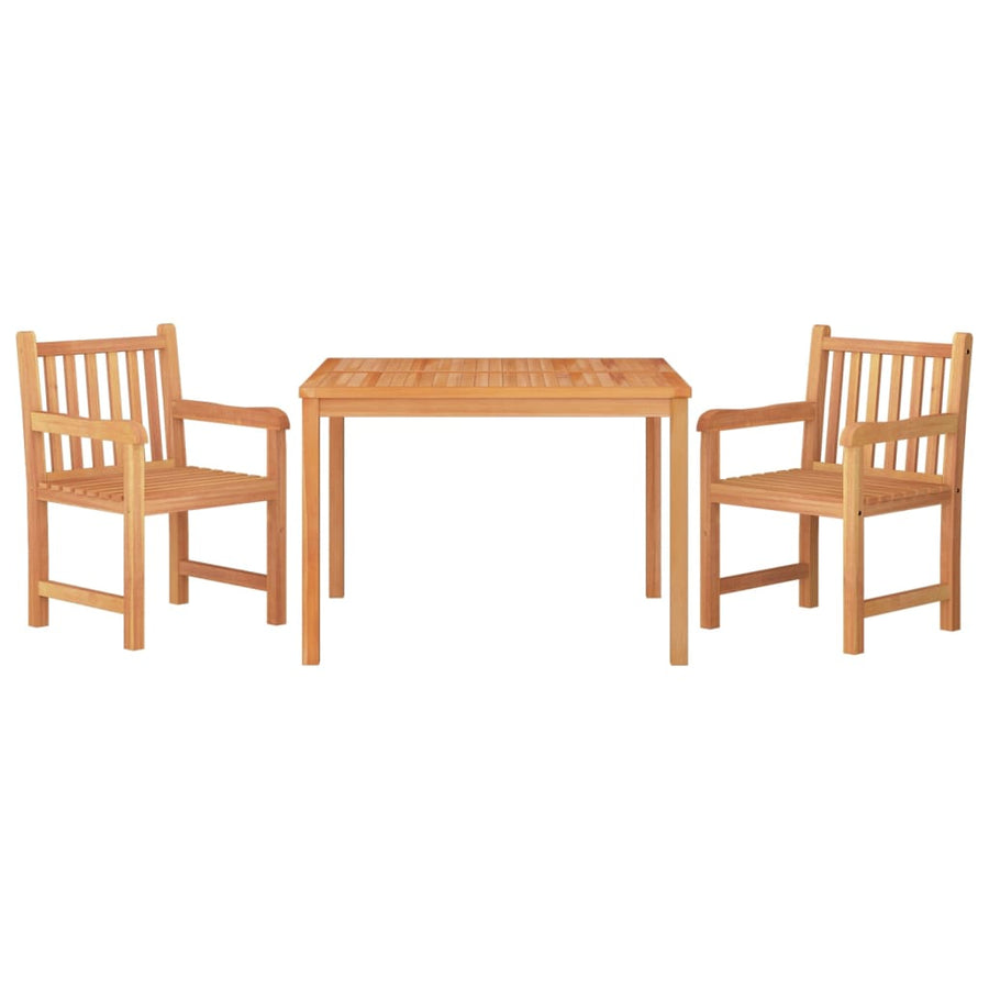 3-Delige Tuinset Massief Teakhout 110 cm tafellengte 2x Fauteuil + Tafel
