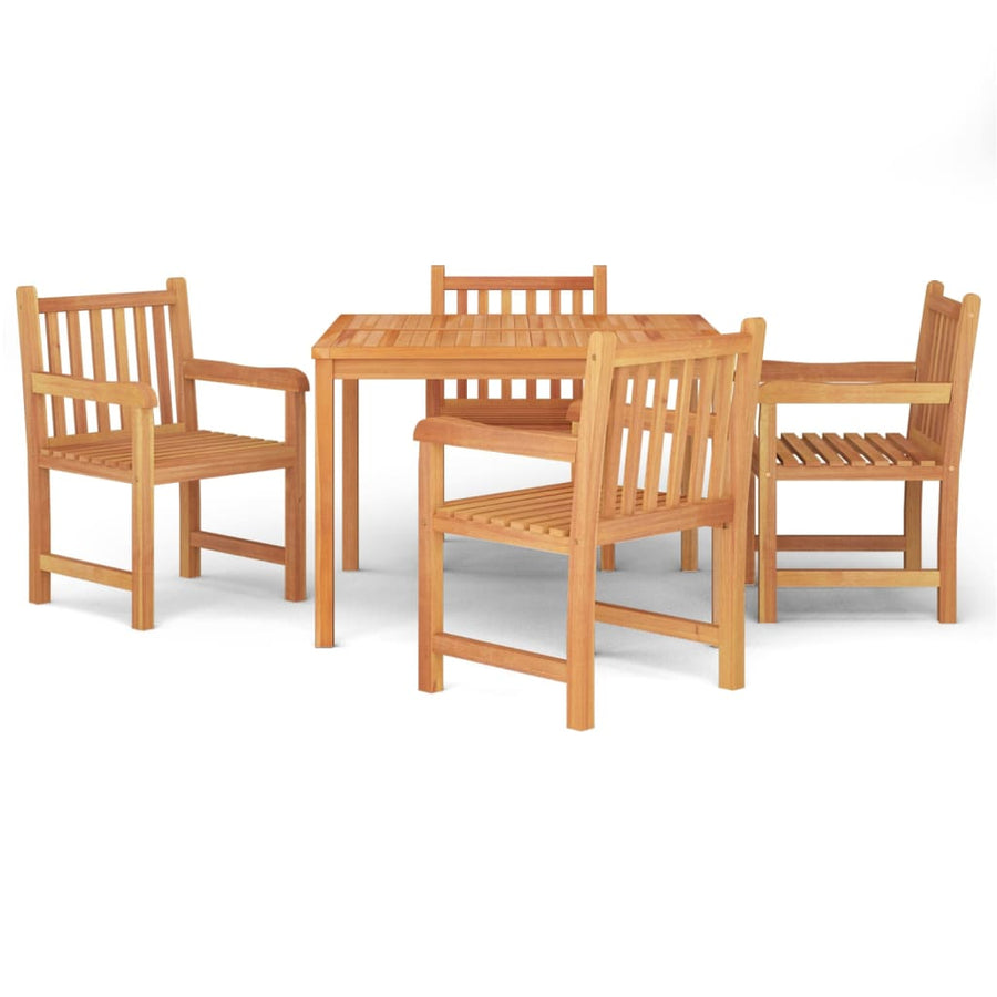 5-Delige Tuinset Massief Teakhout 110 cm tafellengte 4x Fauteuil + Tafel