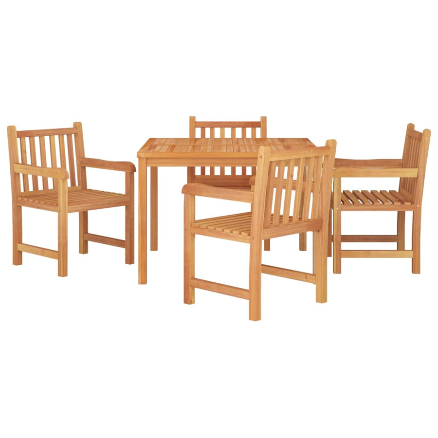 5-Delige Tuinset Massief Teakhout 110 cm tafellengte 4x Fauteuil + Tafel