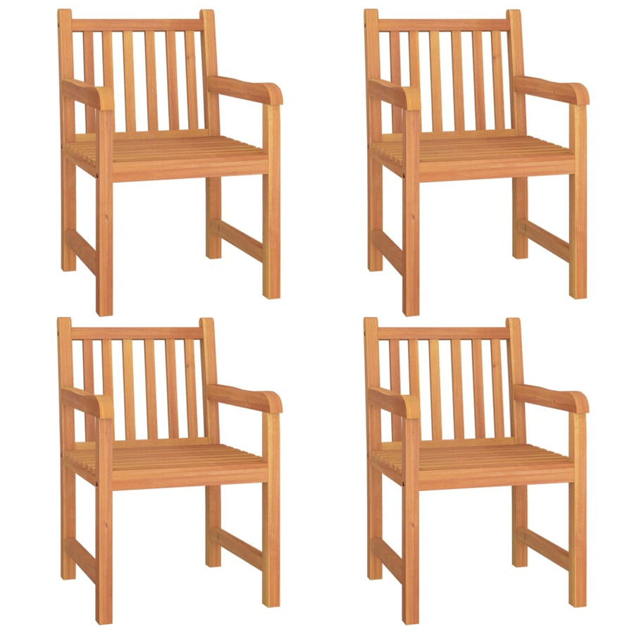 5-Delige Tuinset Massief Teakhout 110 cm tafellengte 4x Fauteuil + Tafel