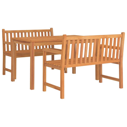 3-Delige Tuinset Massief Teakhout 2x Bank + Tafel