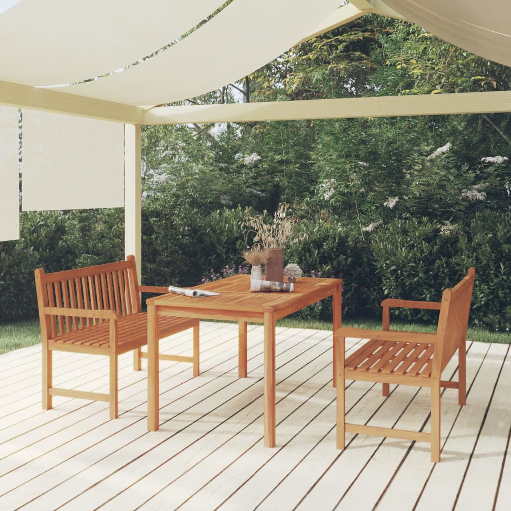 3-Delige Tuinset Massief Teakhout 2x Bank + Tafel