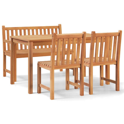 4-Delige Tuinset Massief Teakhout Bank + 2x stoel + Tafel