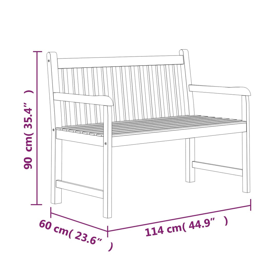 4-Delige Tuinset Massief Teakhout Bank + 2x stoel + Tafel