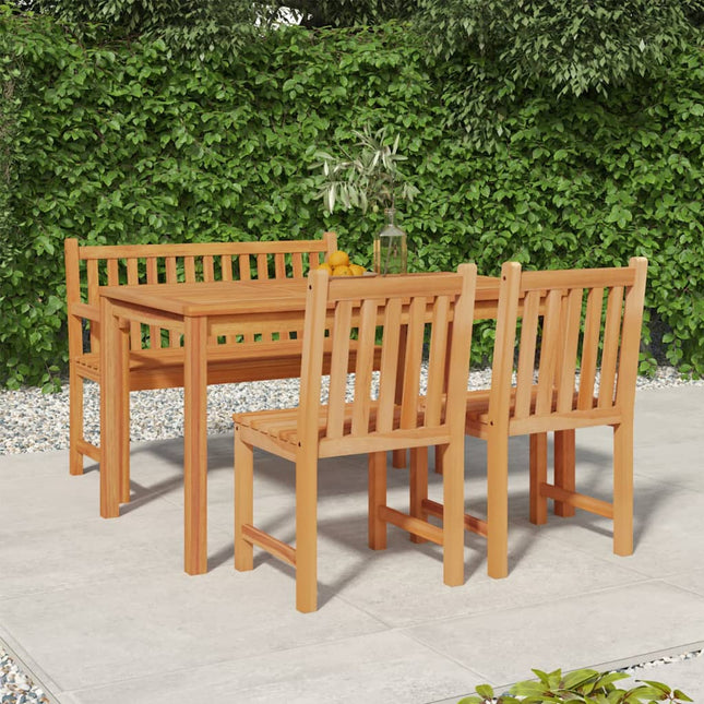 4-Delige Tuinset Massief Teakhout Bank + 2x stoel + Tafel