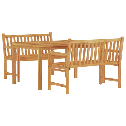 3-Delige Tuinset Massief Teakhout 2x Bank + Tafel