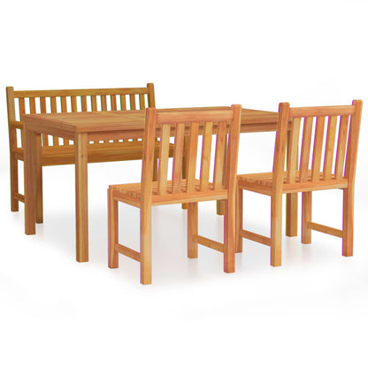 4-Delige Tuinset Massief Teakhout Bank + 2x stoel + Tafel