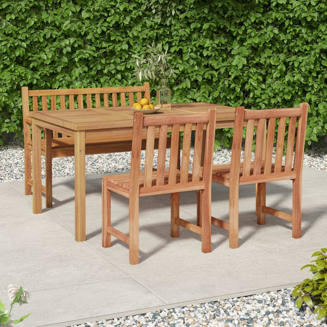 4-Delige Tuinset Massief Teakhout Bank + 2x stoel + Tafel