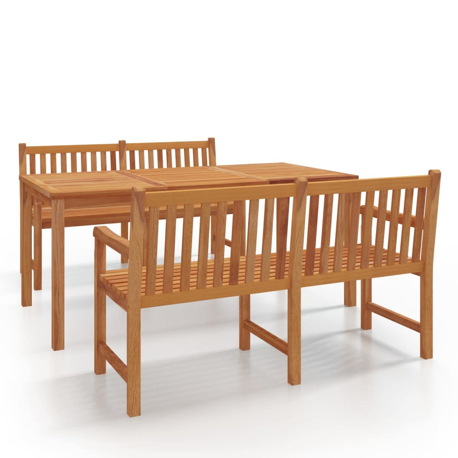 3-Delige Tuinset Massief Teakhout 2x Bank + Tafel