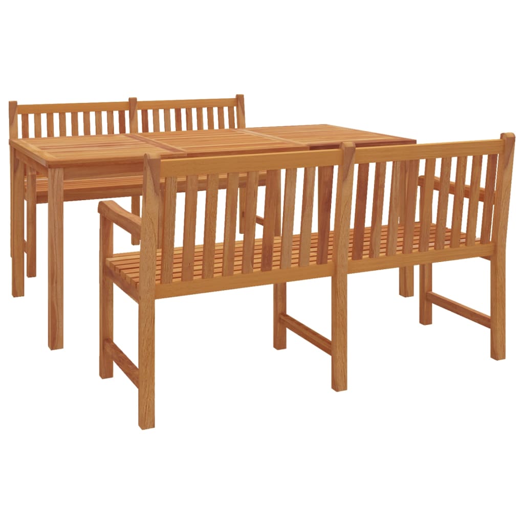 3-Delige Tuinset Massief Teakhout 2x Bank + Tafel