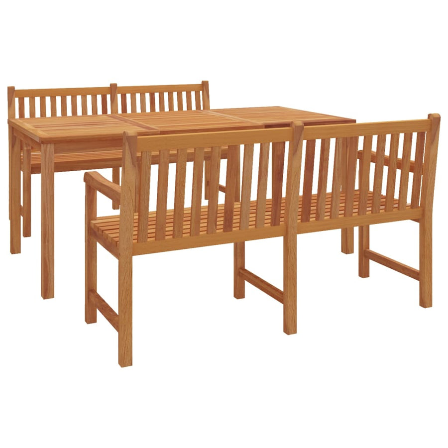 3-Delige Tuinset Massief Teakhout 2x Bank + Tafel