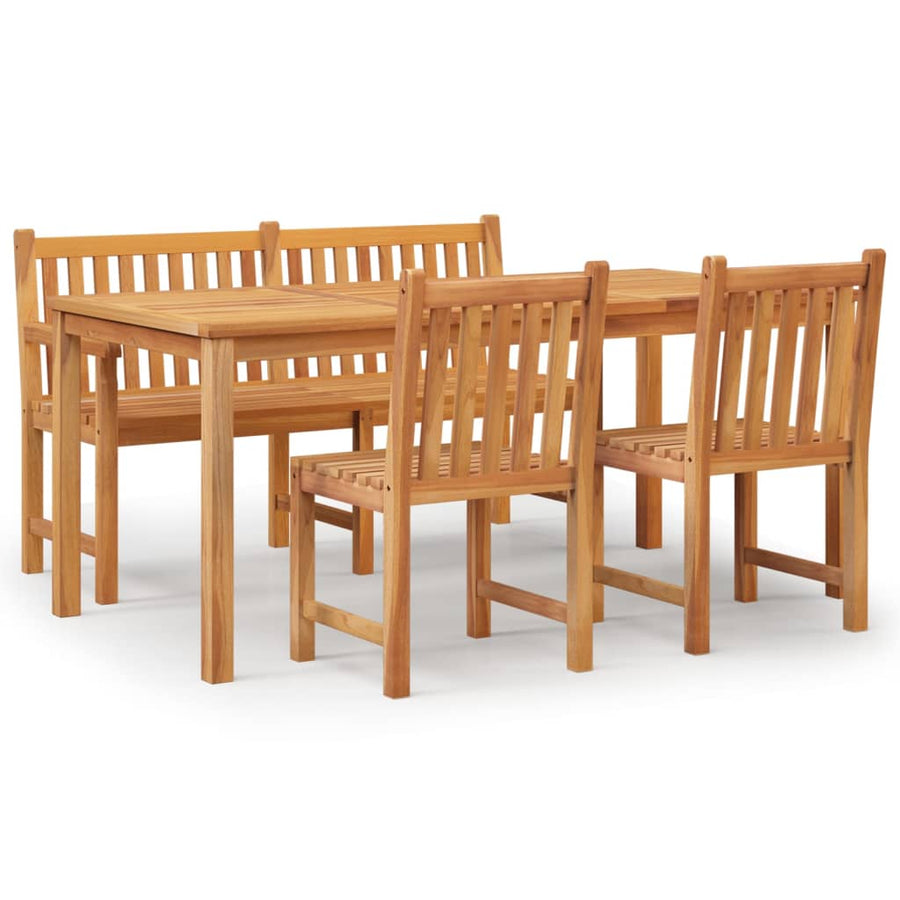 4-Delige Tuinset Massief Teakhout Bank + 2x stoel + Tafel