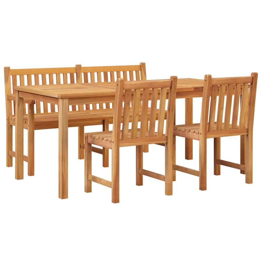 4-Delige Tuinset Massief Teakhout Bank + 2x stoel + Tafel