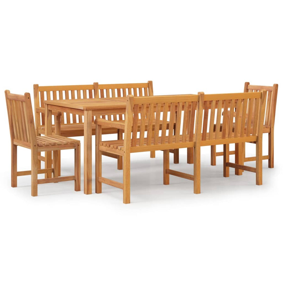 5-Delige Tuinset Massief Teakhout 2x Bank + 2x stoel + Tafel