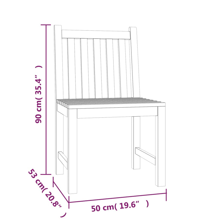 5-Delige Tuinset Massief Teakhout 2x Bank + 2x stoel + Tafel