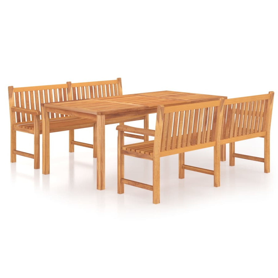 3-Delige Tuinset Massief Teakhout 2x Bank + Tafel