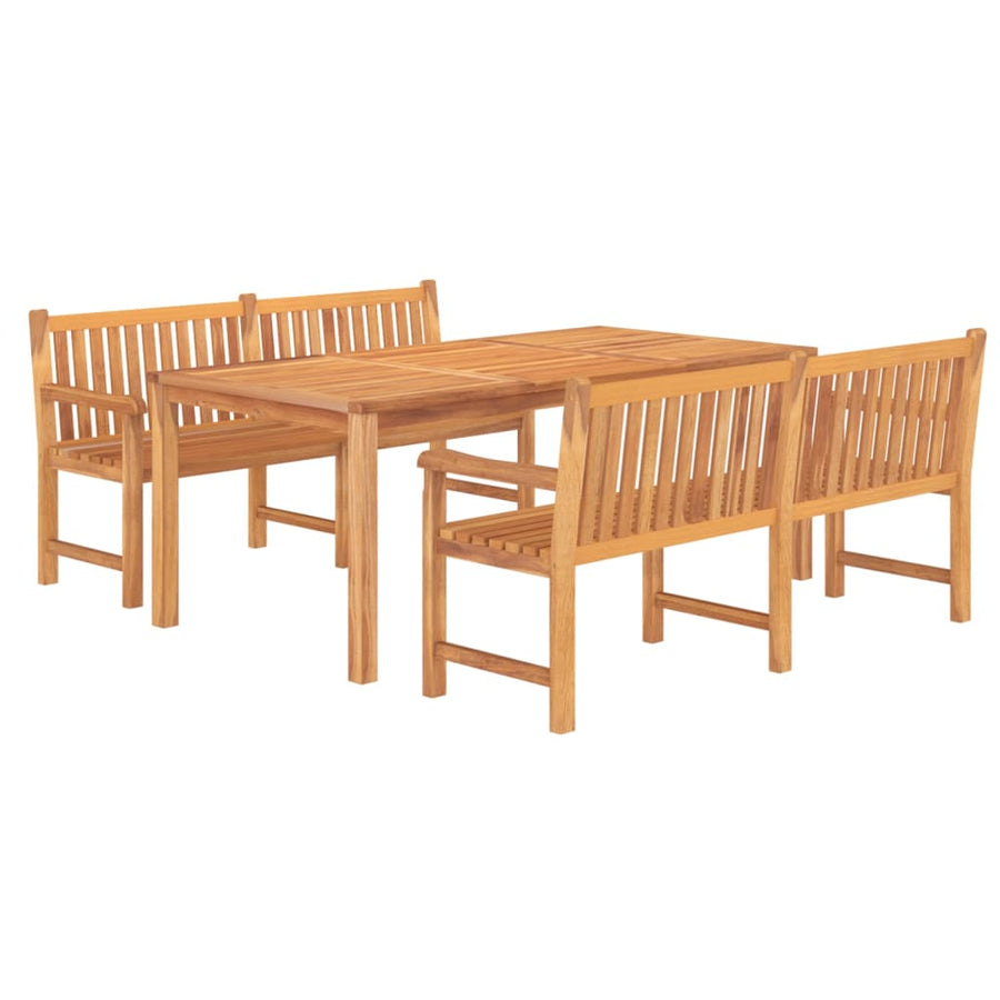 3-Delige Tuinset Massief Teakhout 2x Bank + Tafel