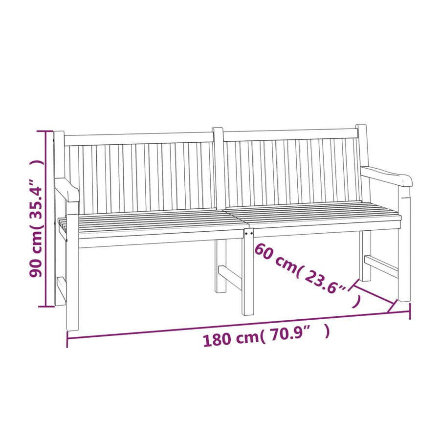 3-Delige Tuinset Massief Teakhout 2x Bank + Tafel