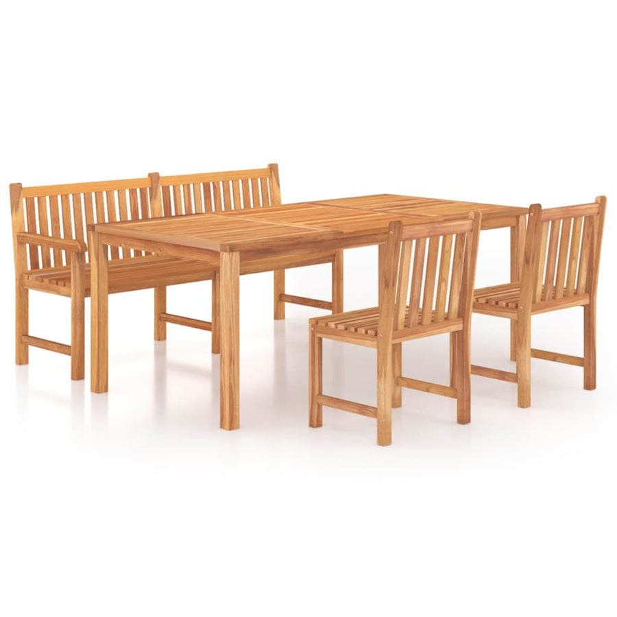 4-Delige Tuinset Massief Teakhout Bank + 2x stoel + Tafel