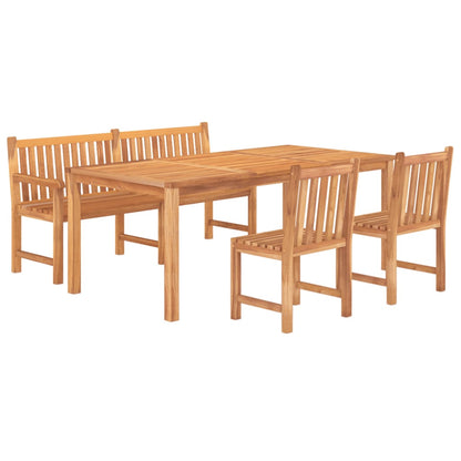 4-Delige Tuinset Massief Teakhout Bank + 2x stoel + Tafel