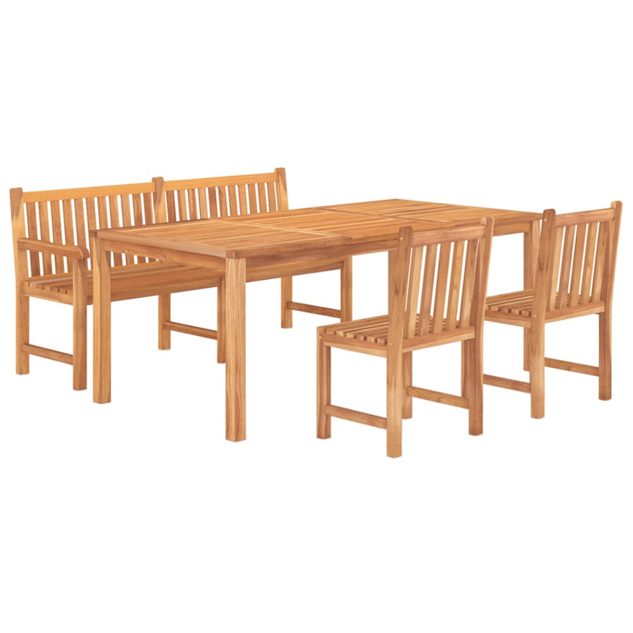 4-Delige Tuinset Massief Teakhout Bank + 2x stoel + Tafel