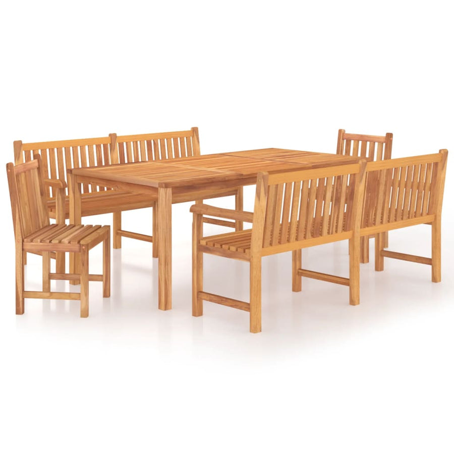 5-Delige Tuinset Massief Teakhout 2x Bank + 2x stoel + Tafel
