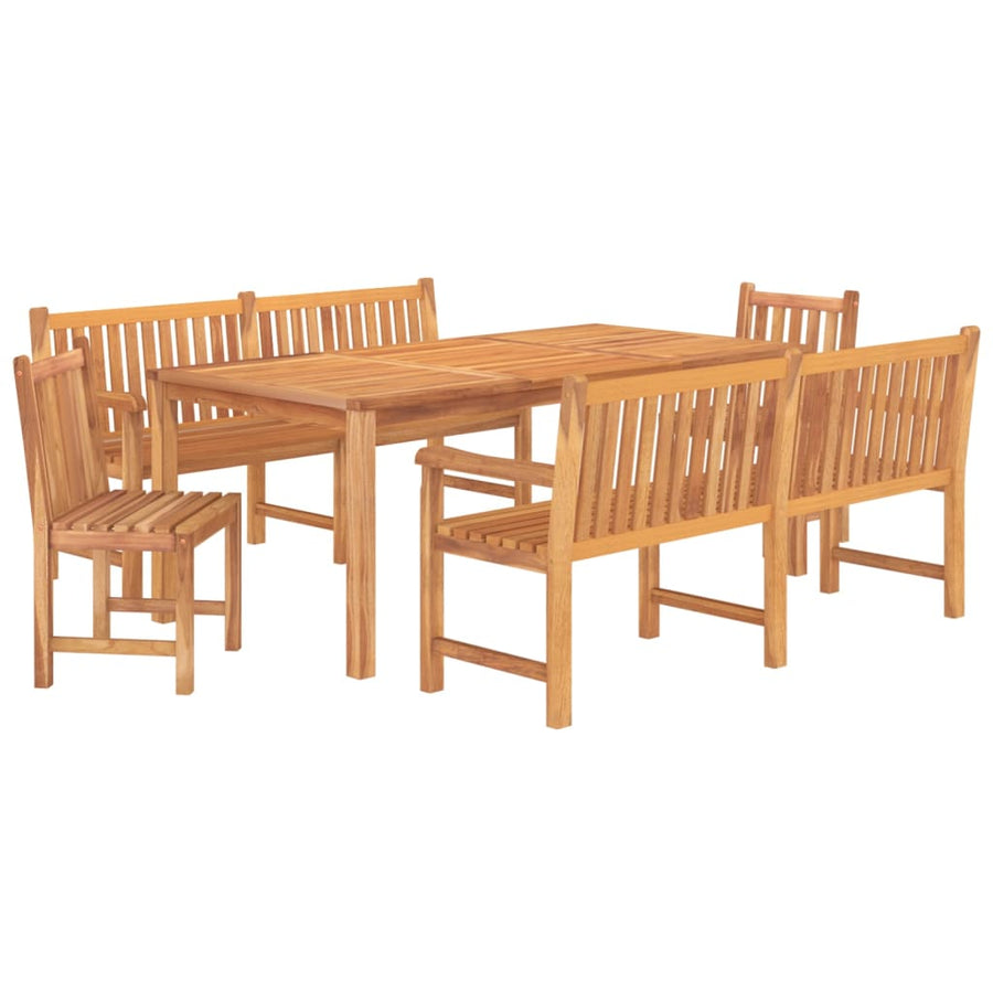 5-Delige Tuinset Massief Teakhout 2x Bank + 2x stoel + Tafel