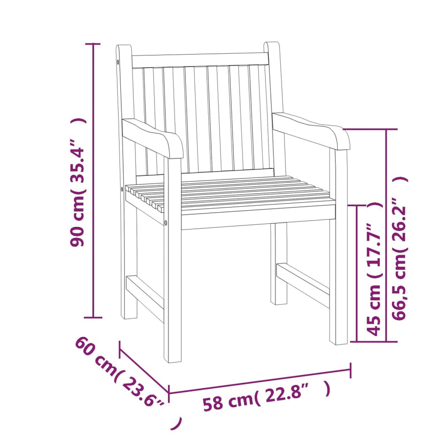 4-Delige Tuinset Massief Teakhout Bank + 2x Fauteuil + Tafel