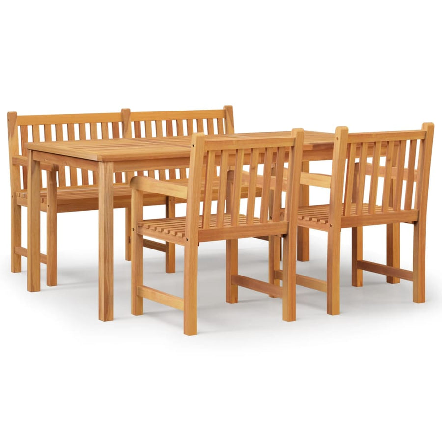 4-Delige Tuinset Massief Teakhout Bank + 2x Fauteuil + Tafel