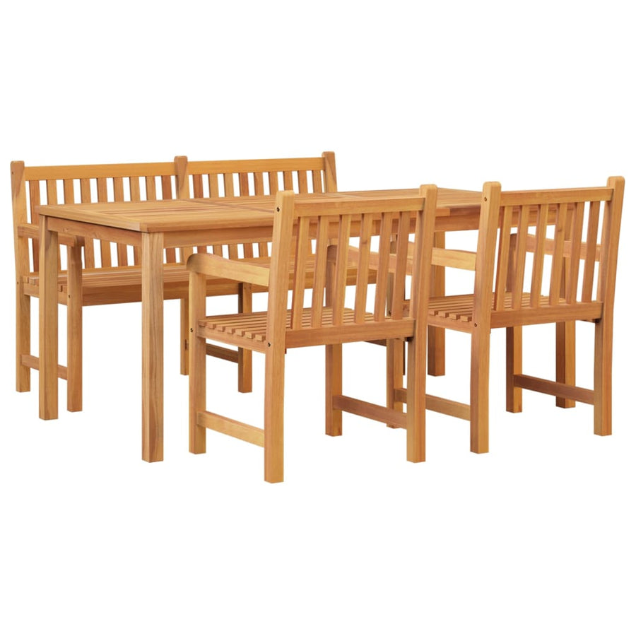 4-Delige Tuinset Massief Teakhout Bank + 2x Fauteuil + Tafel