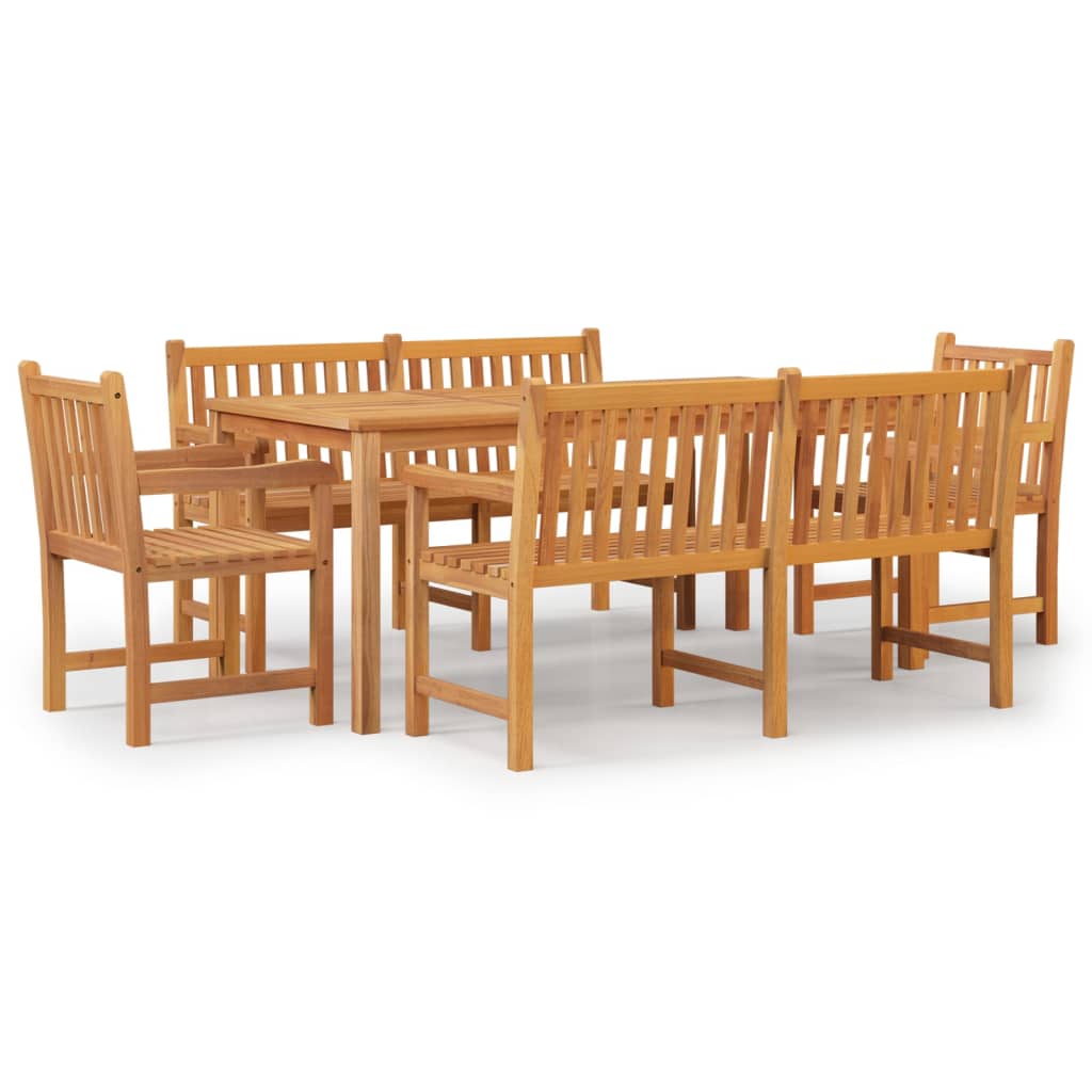 5-Delige Tuinset Massief Teakhout 2x Bank + 2x Fauteuil + Tafel