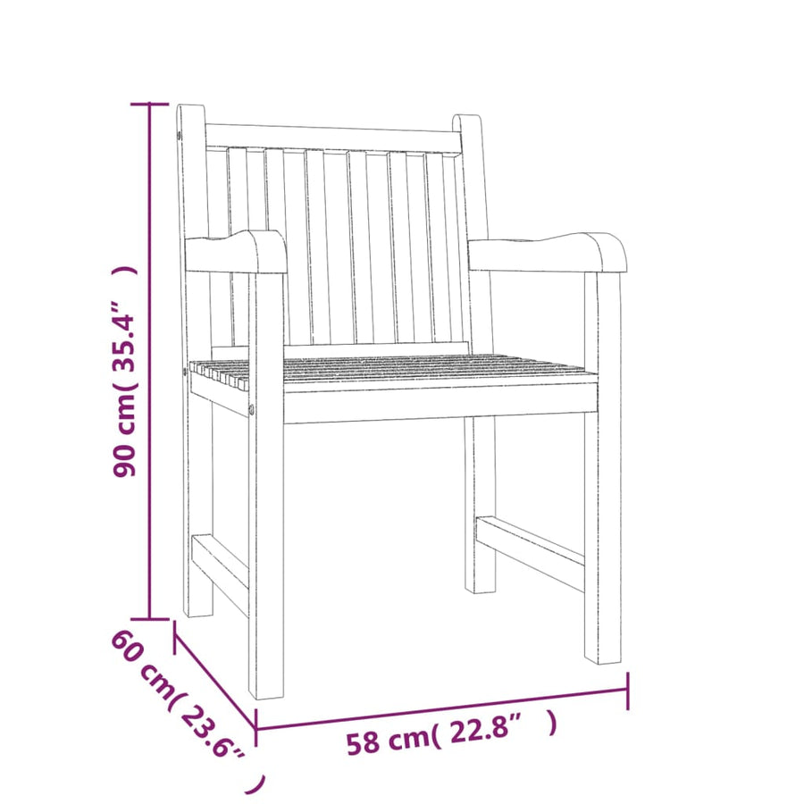 4-Delige Tuinset Massief Teakhout Bank + 2x Fauteuil + Tafel