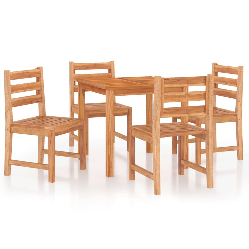 -Delige Tuinset Massief Teakhout 5 80 x 80 x 77 cm