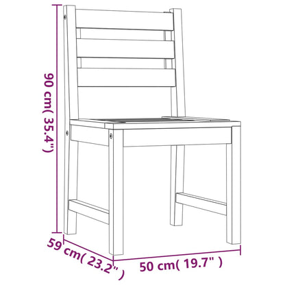 -Delige Tuinset Massief Teakhout 5 80 x 80 x 77 cm