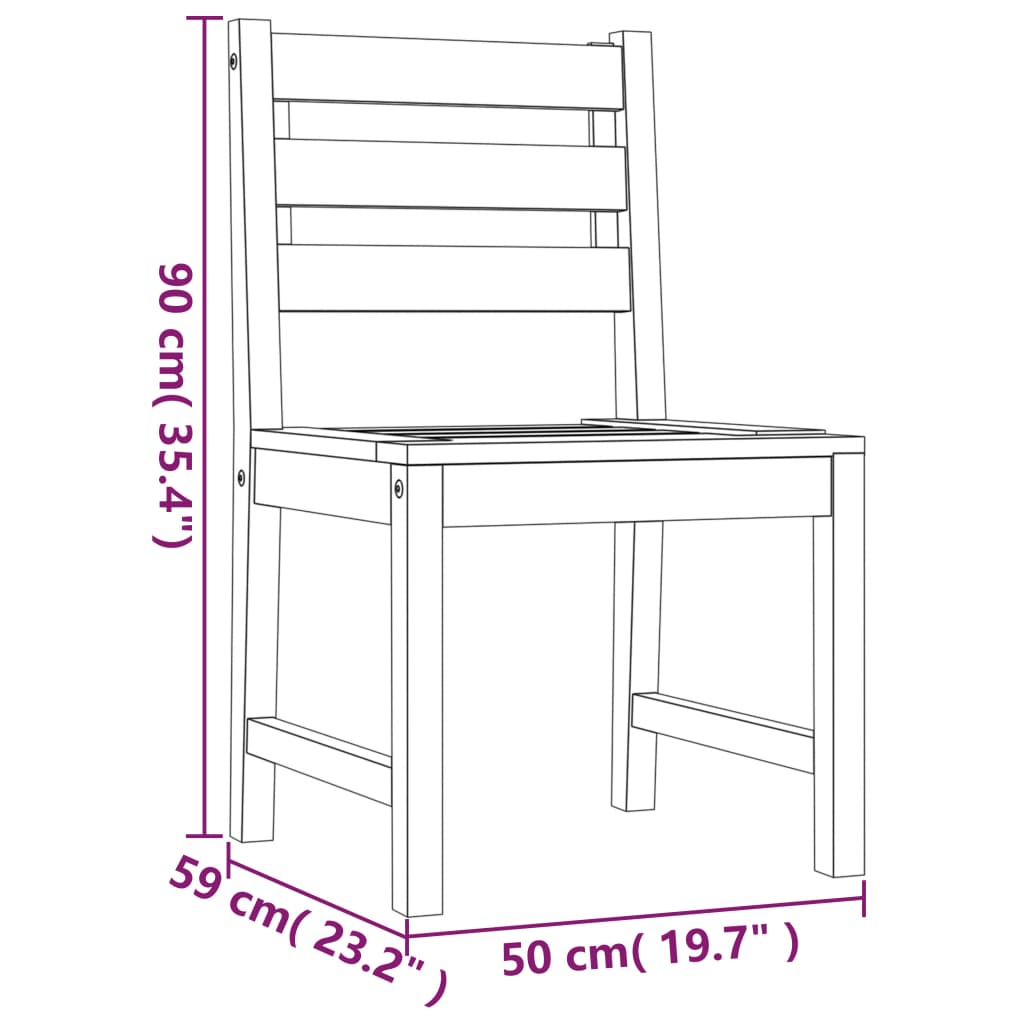 -Delige Tuinset Massief Teakhout 3 110 x 110 x 77 cm