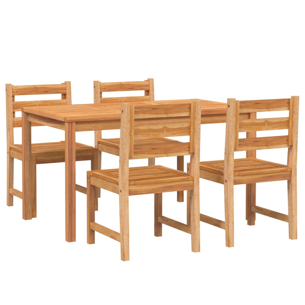 5-Delige Tuinset Massief Teakhout 140 cm tafellengte 4x stoel + Tafel