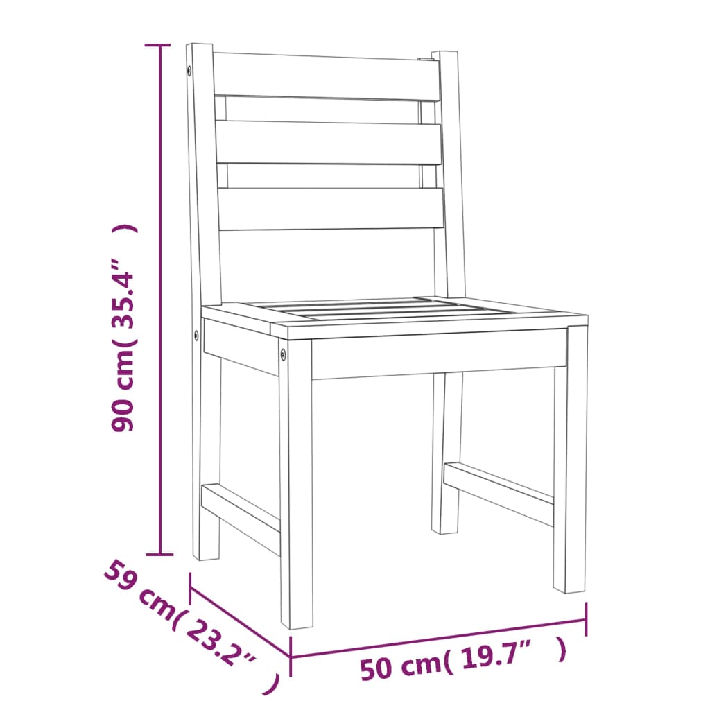 5-Delige Tuinset Massief Teakhout 140 cm tafellengte 4x stoel + Tafel
