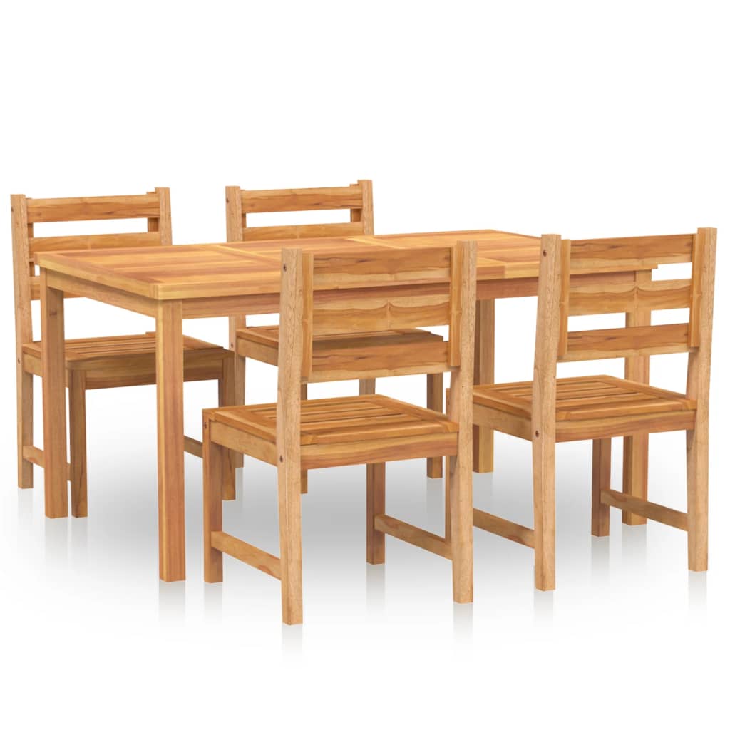 5-Delige Tuinset Massief Teakhout 150 cm tafellengte 4x stoel + Tafel
