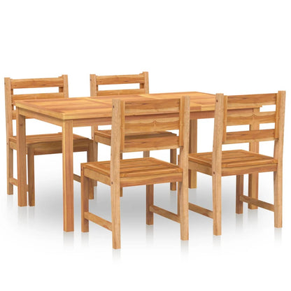 5-Delige Tuinset Massief Teakhout 150 cm tafellengte 4x stoel + Tafel