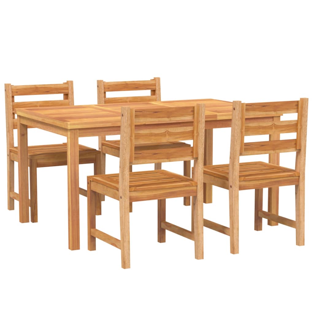 5-Delige Tuinset Massief Teakhout 150 cm tafellengte 4x stoel + Tafel