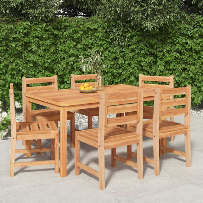 7-Delige Tuinset Massief Teakhout 150 cm tafellengte 6x stoel + Tafel