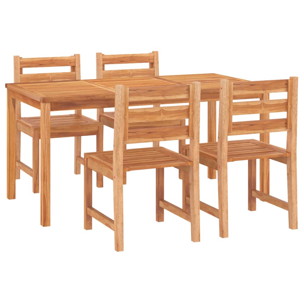 -Delige Tuinset Massief Teakhout 5 160 cm tafellengte