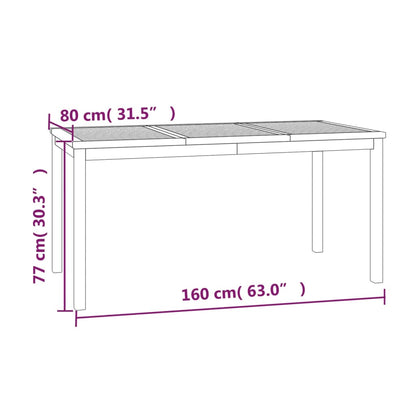 -Delige Tuinset Massief Teakhout 5 160 cm tafellengte