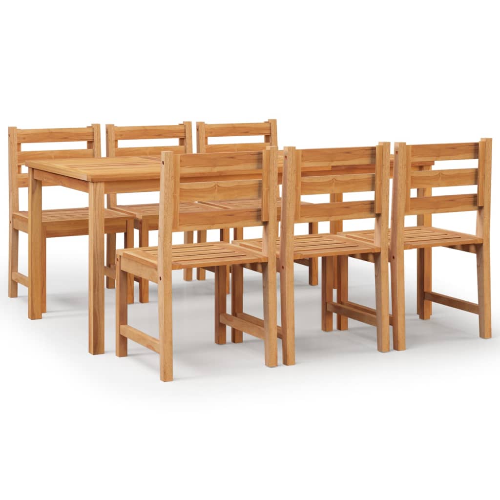 7-Delige Tuinset Massief Teakhout 180 cm tafellengte 6x stoel + Tafel