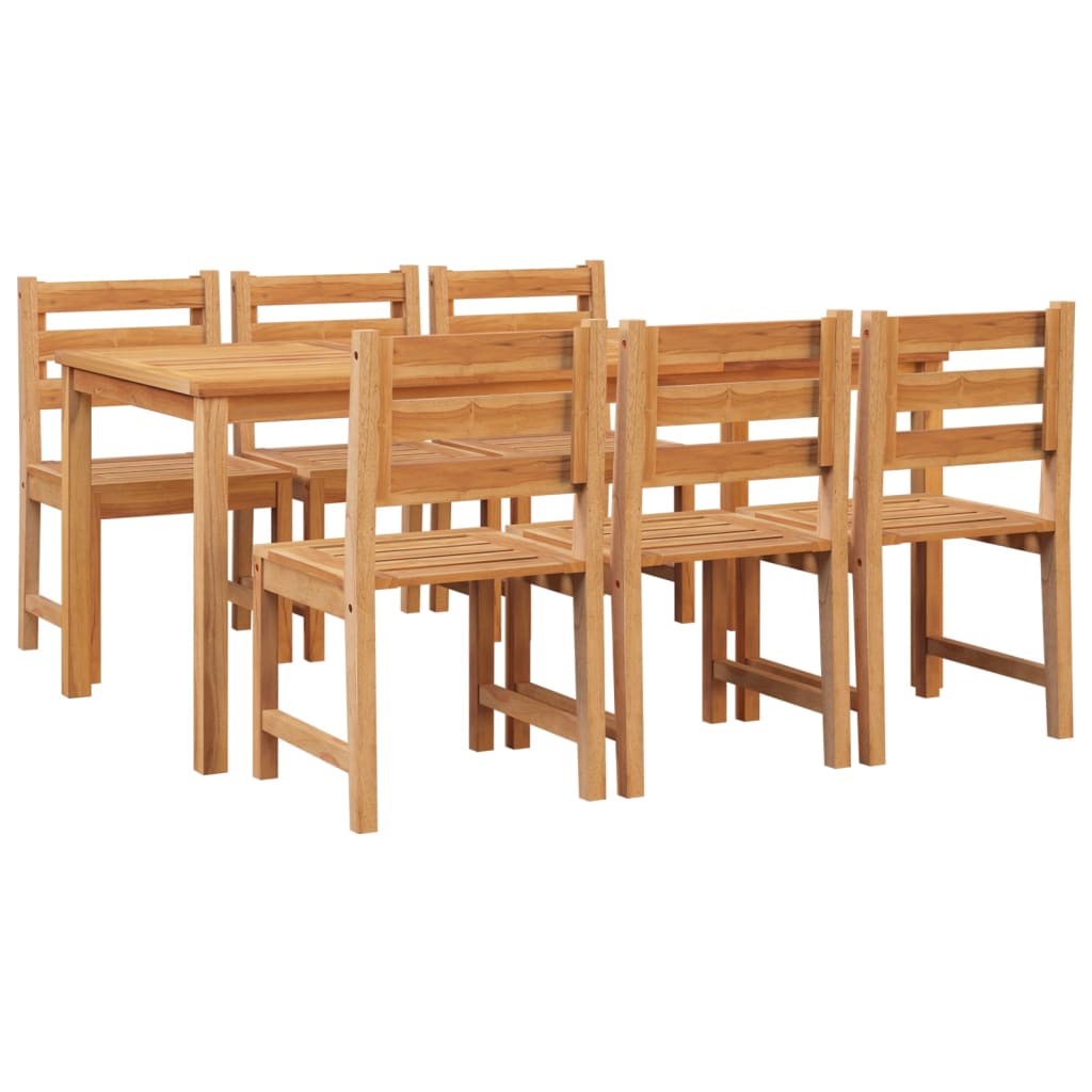 7-Delige Tuinset Massief Teakhout 180 cm tafellengte 6x stoel + Tafel