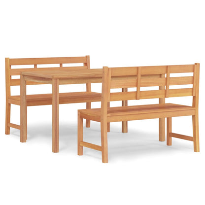 3-Delige Tuinset Massief Teakhout 140 cm tafellengte 2x Bank + Tafel