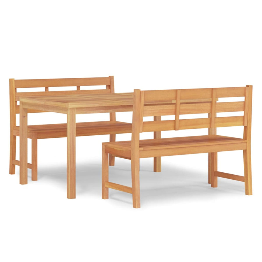 3-Delige Tuinset Massief Teakhout 150 cm tafellengte 2x Bank + Tafel